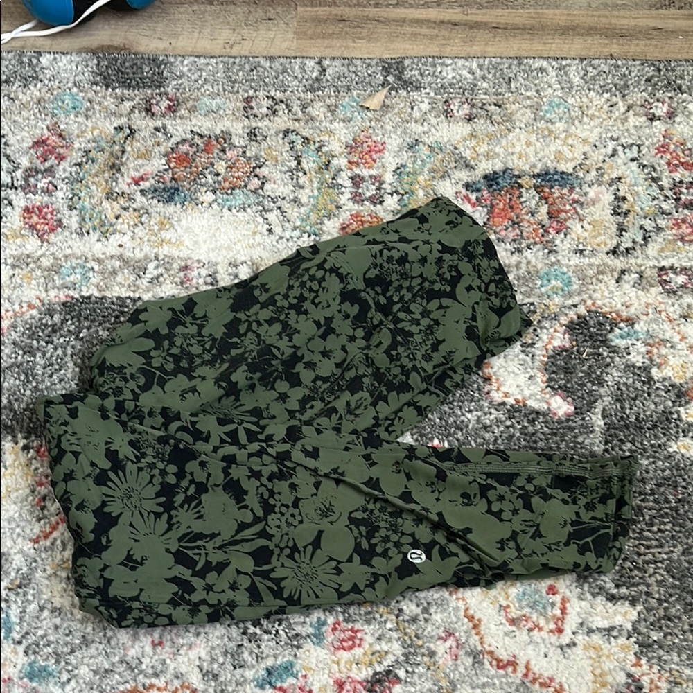 Lululemon Olive Floral Active Leggings